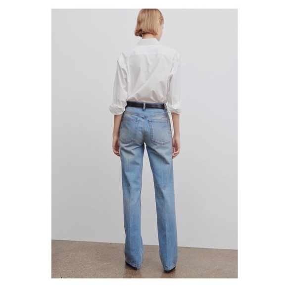 THE ROW Carlton High Rise Straight Leg Jeans Medium Wash Blue Size 8 NWT - Picture 4 of 13